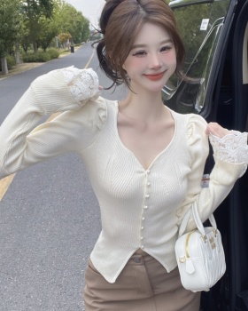 Knitted cardigan Western style bottoming shirt for women