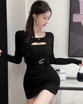 Sexy cotton bottoming package hip tight dress
