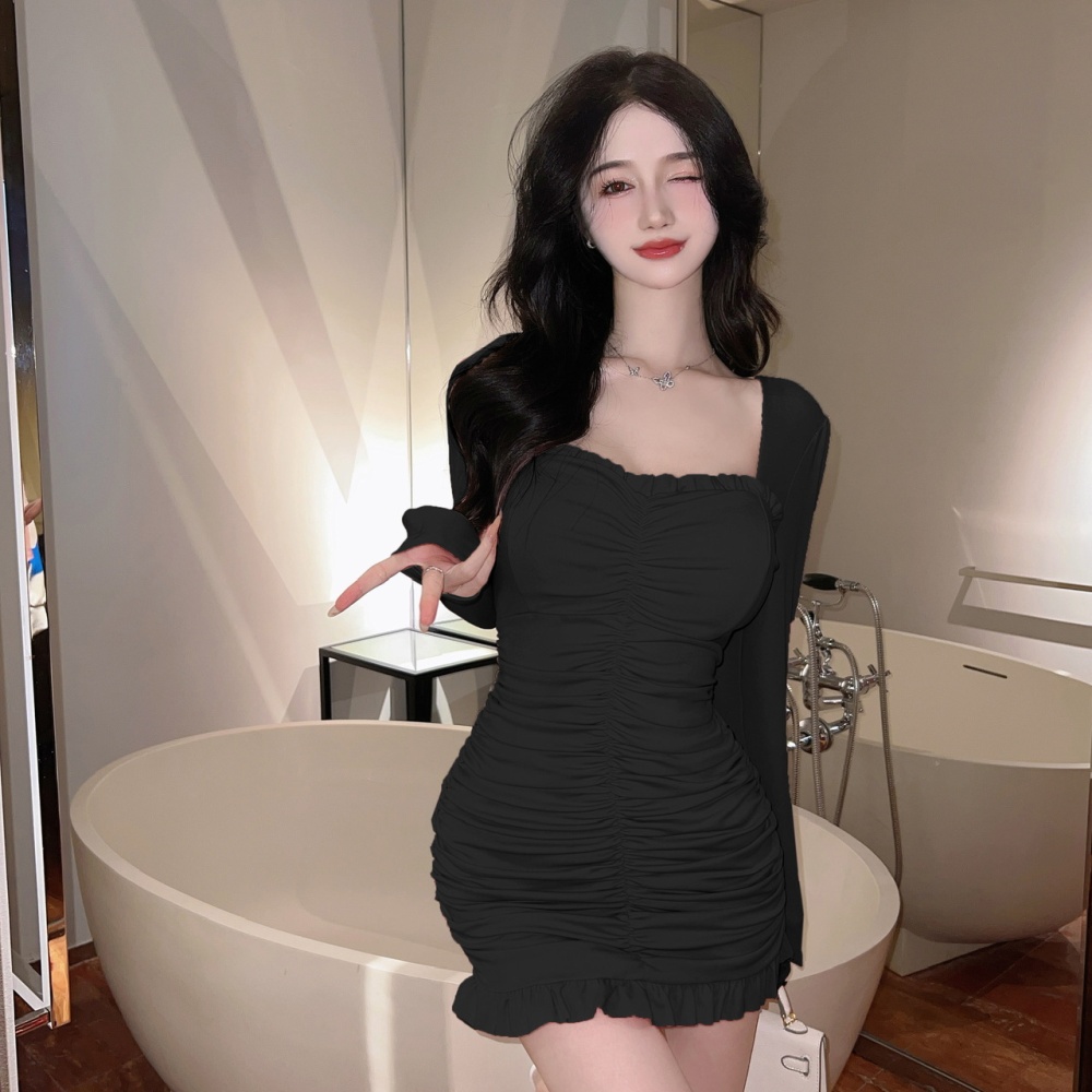 Package hip sexy long sleeve bottoming dress