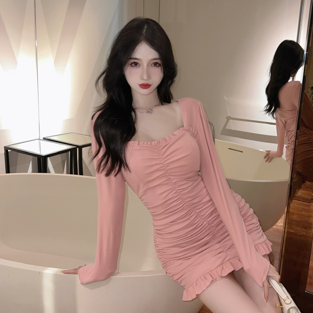 Package hip sexy long sleeve bottoming dress