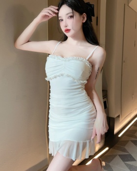 Gauze lace tight small skirt sexy sling package hip fungus dress