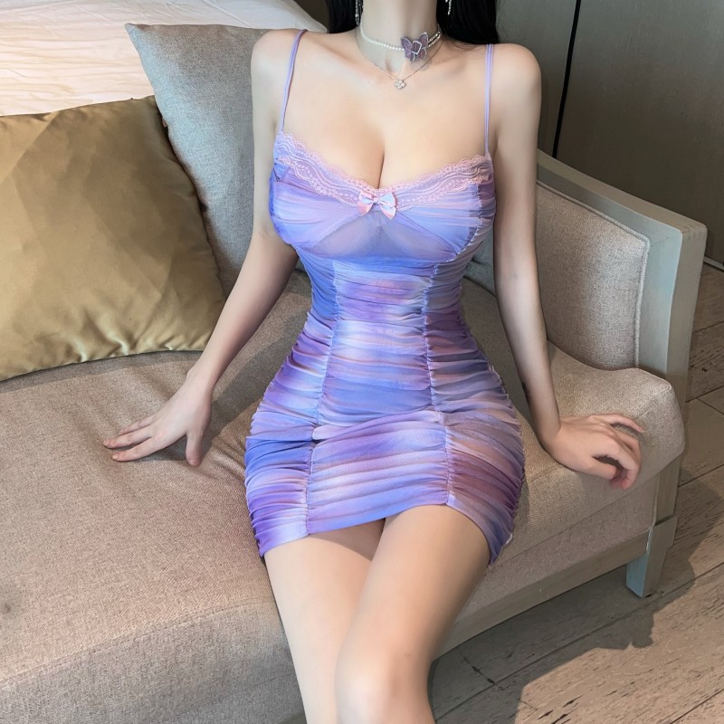 Sling sexy fold spicegirl nightclub package hip dress for women