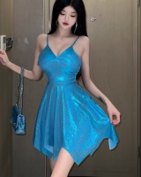 Glossy glitter nightclub sexy sleeveless sling stage dress