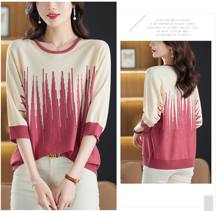 Western style sweater round neck bottoming shirt for women