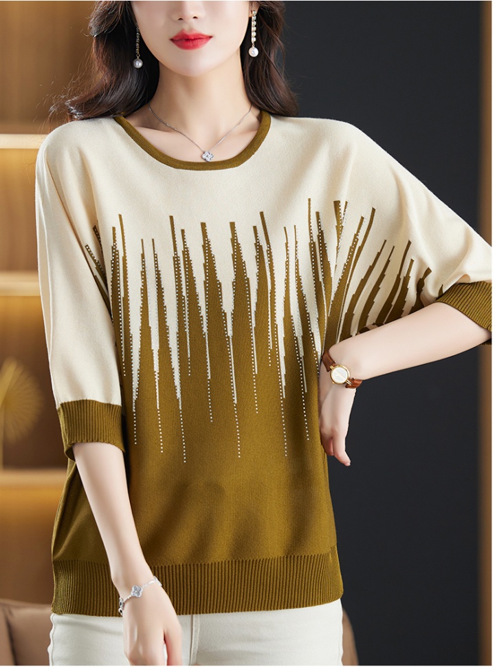 Western style sweater round neck bottoming shirt for women