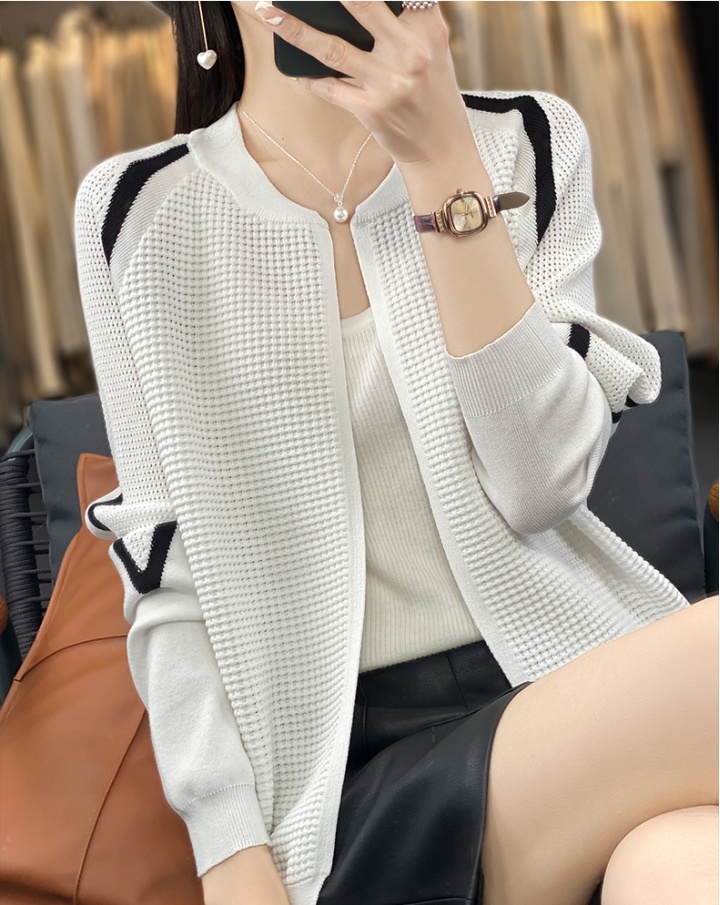 Hollow loose ice silk sweater mixed colors thin tops