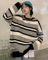 Stripe slim lazy sweater pullover thick tops