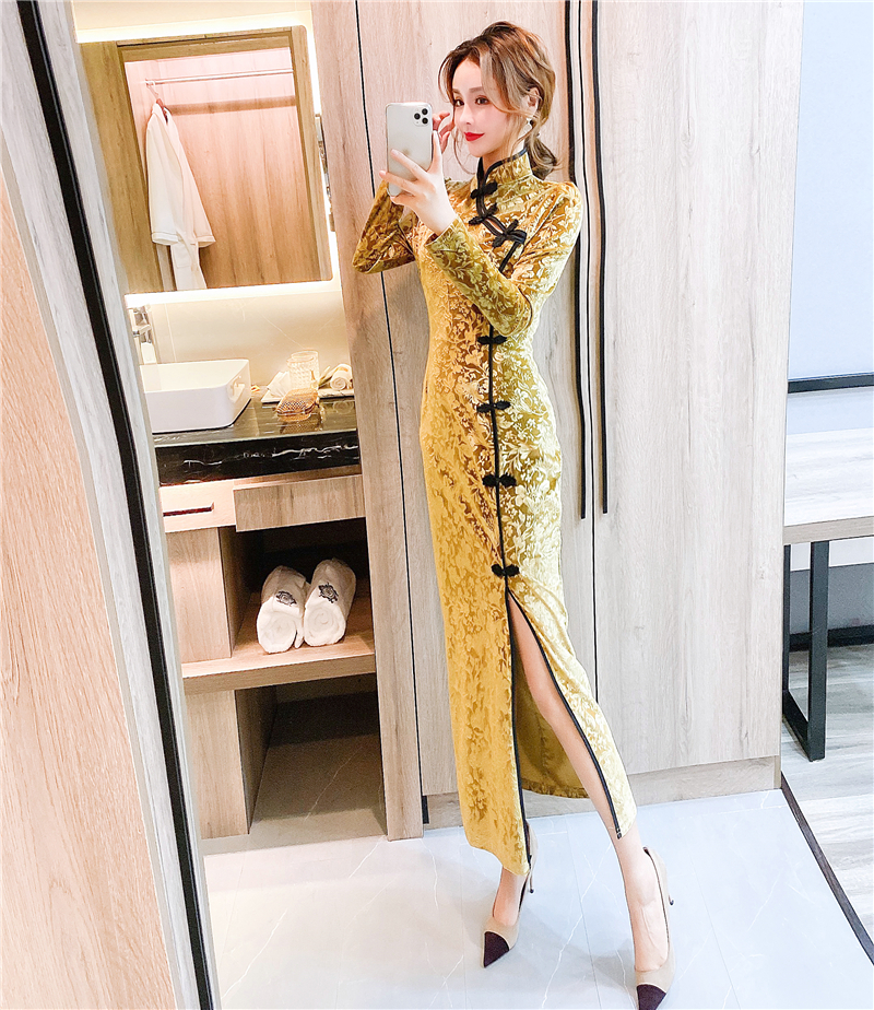 Printing cheongsam formal dress