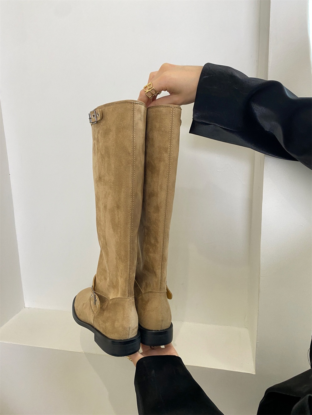 Pure belt not exceed knee thigh boots for women
