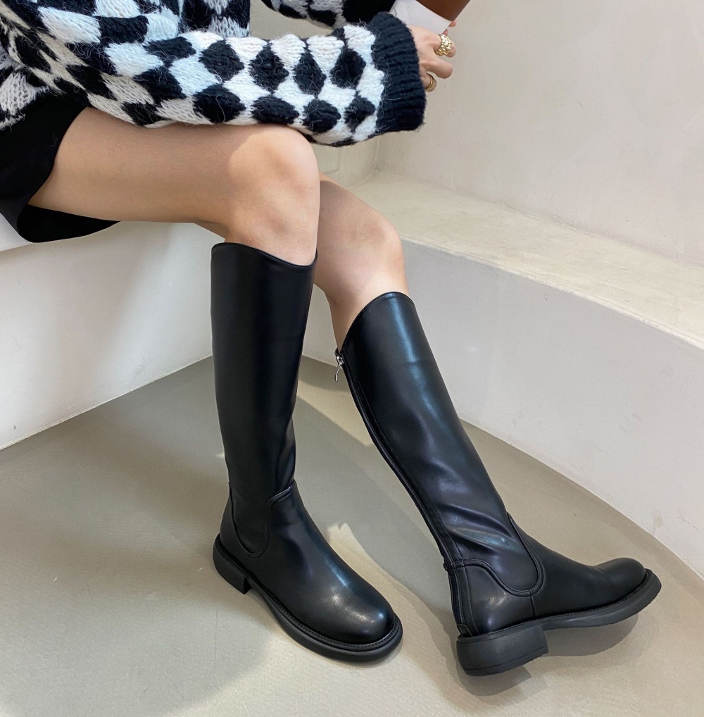 Plus velvet boots pure thigh boots for women