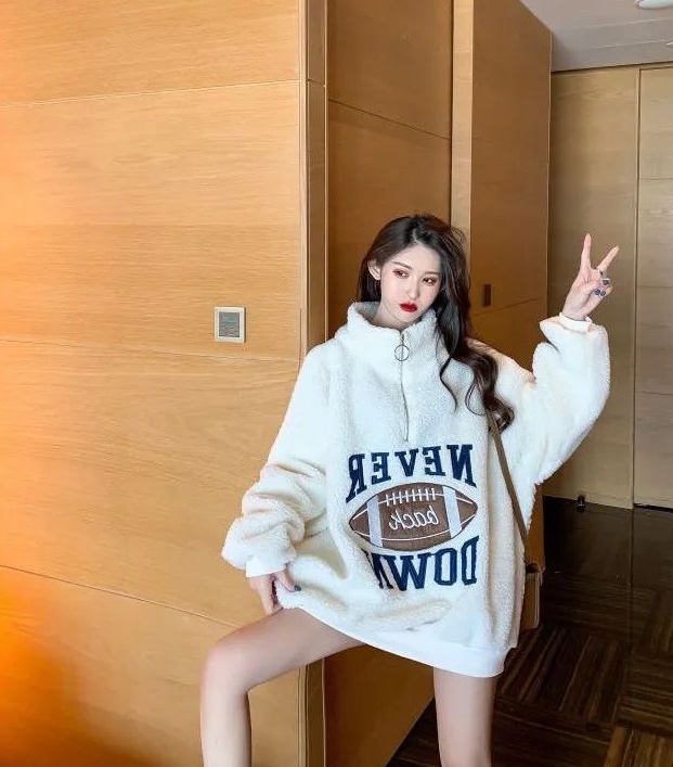 Long hoodie Korean style students jacket for women