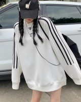 Round neck milk silk loose hoodie for women