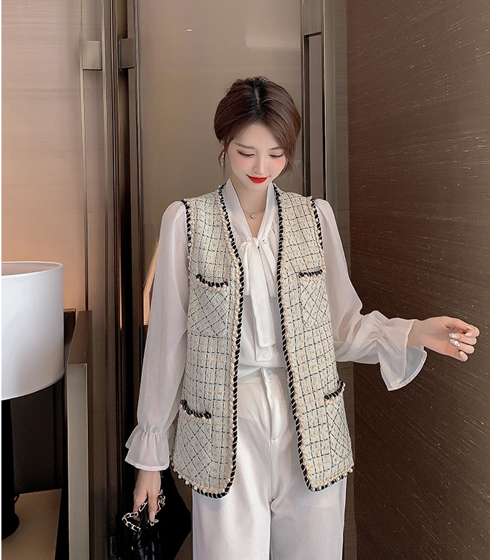 Pearl loose waistcoat coarse flower liangsi coat