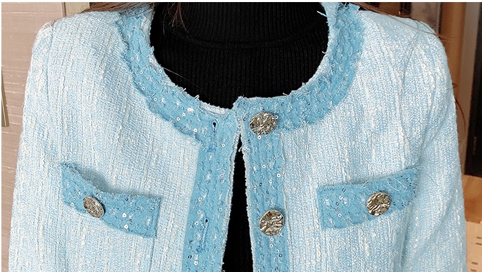 Fashion and elegant coarse flower tops splice coat
