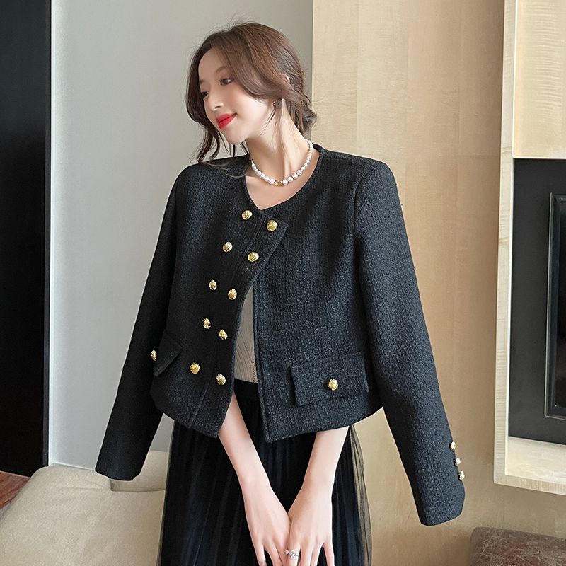 All-match fashion tops refinement coarse flower coat