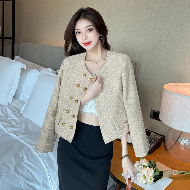 All-match fashion tops refinement coarse flower coat