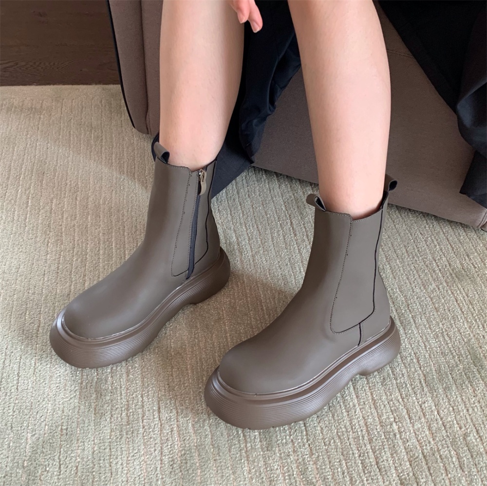 Korean style all-match pure side zipper fashion winter boots
