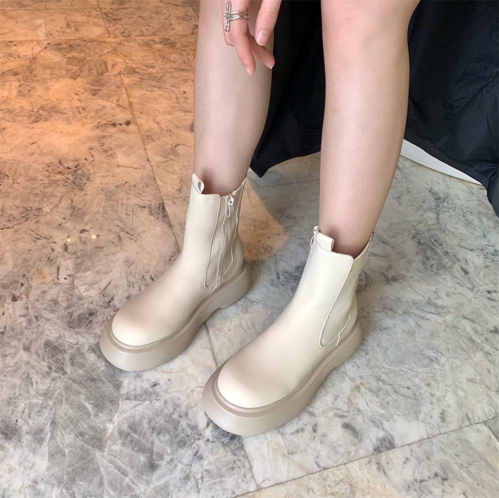 Korean style all-match pure side zipper fashion winter boots