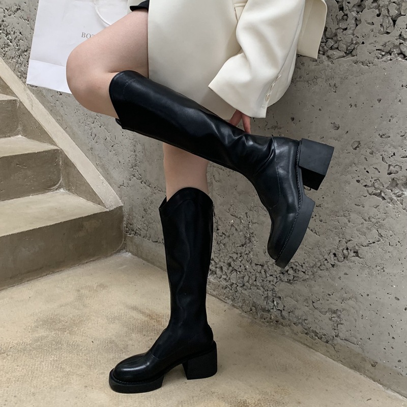 Elasticity fashion women's boots long tube boots