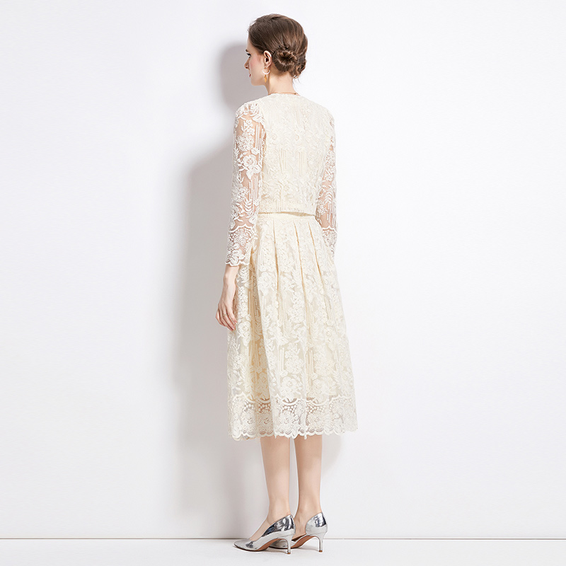 Long sleeve fashion and elegant skirt 2pcs set
