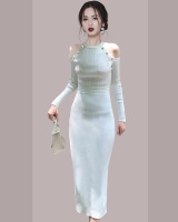 Strapless long sleeve light luxury dress for women