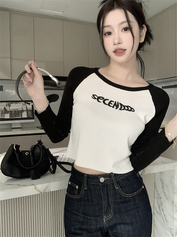 Korean style mixed colors tops long sleeve T-shirt