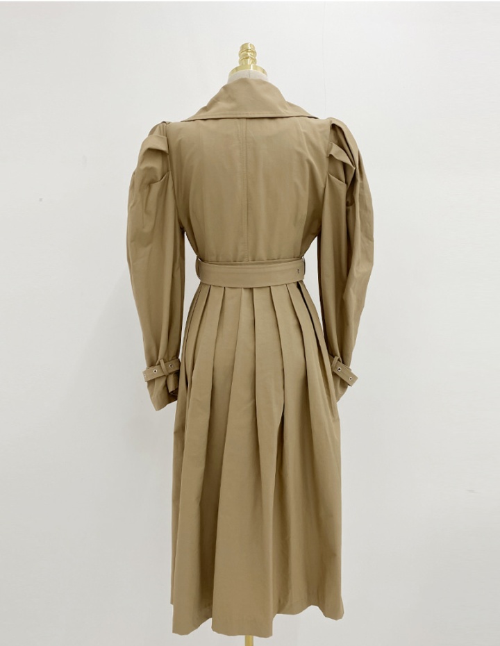 Frenum Korean style dress pinched waist windbreaker