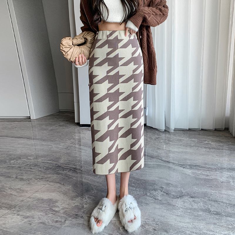 Package hip knitted long Korean style Casual skirt