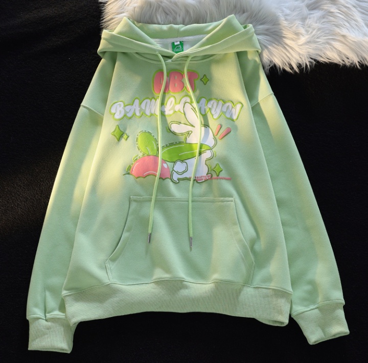 Rabbit hooded hoodie lovely embroidery hat for women