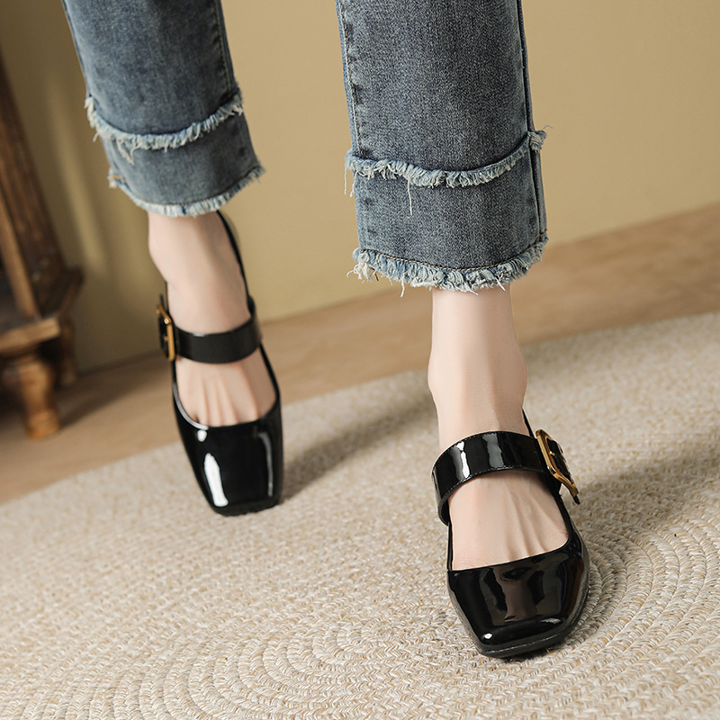 All-match sheepskin simple Korean style shoes for women