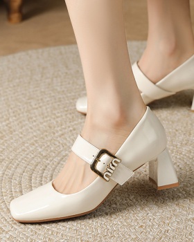 All-match sheepskin simple Korean style shoes for women