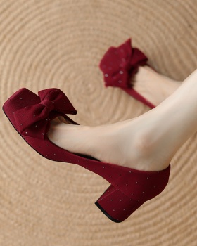 Korean style thick shoes Casual high-heeled shoes for women