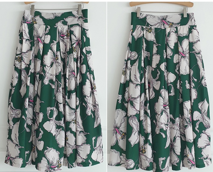 Autumn printing skirt bow frenum shirt 2pcs set