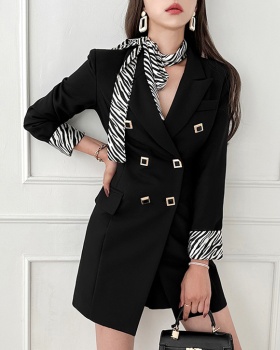 Double-breasted business suit autumn coat for women