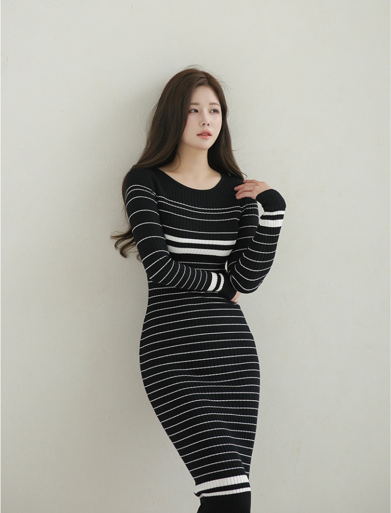 Autumn and winter dress Korean style long dress