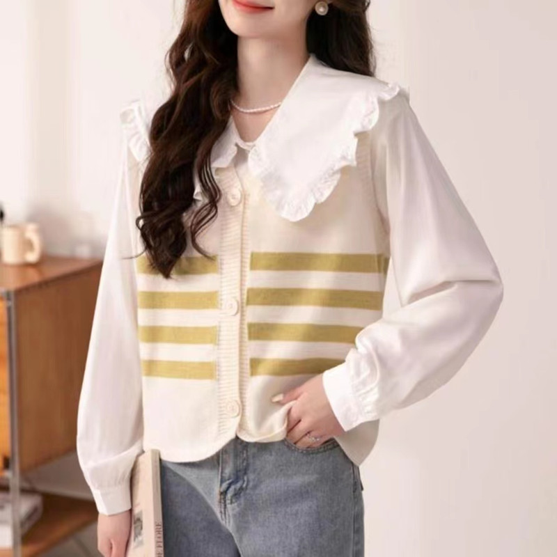 Refreshing sweet cardigan college style vest for women
