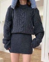 Autumn and winter Korean style sweater twist retro dress