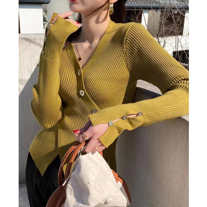 V-neck sweater autumn and winter tops for women