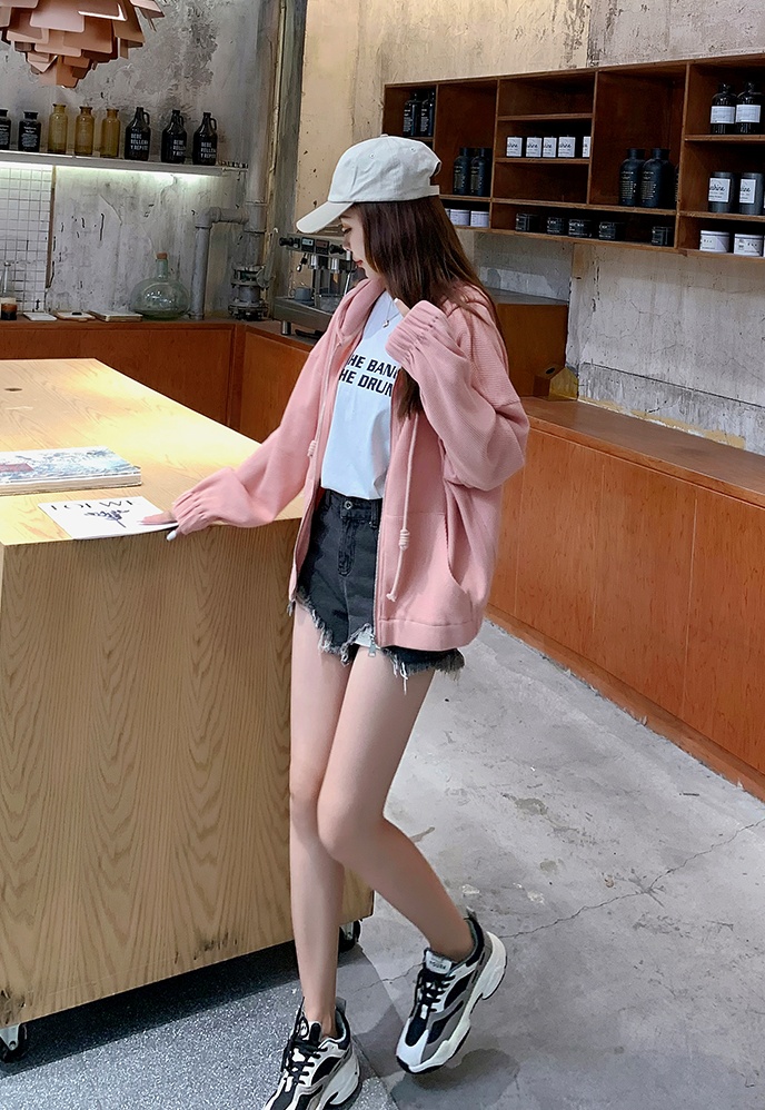 Spring and autumn sports hoodie loose coat for women