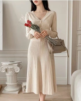 Long sleeve knitted dress Korean style cardigan