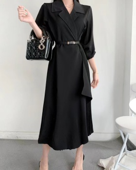Long Korean style dress irregular slim windbreaker