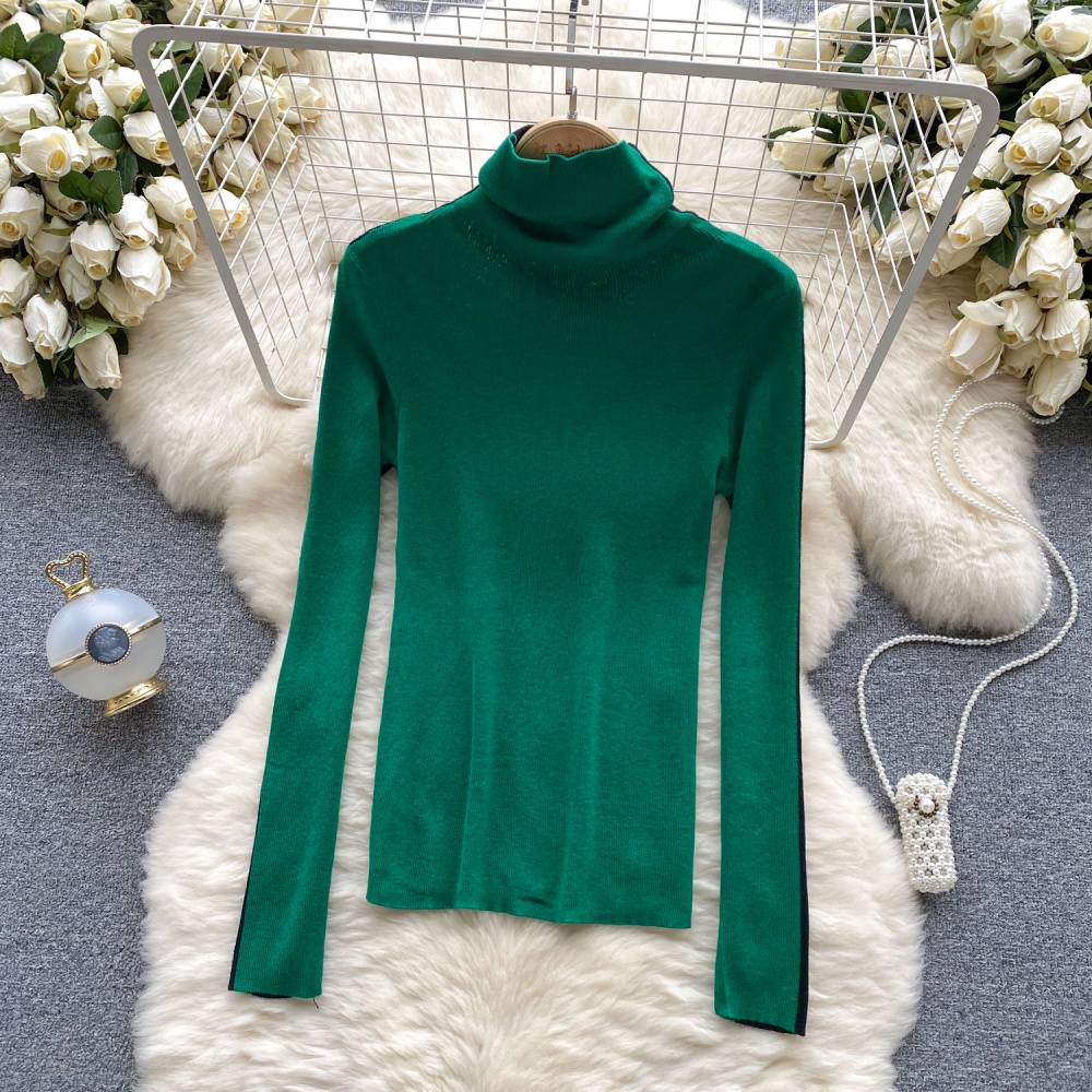 Lazy simple tops half high collar sweater