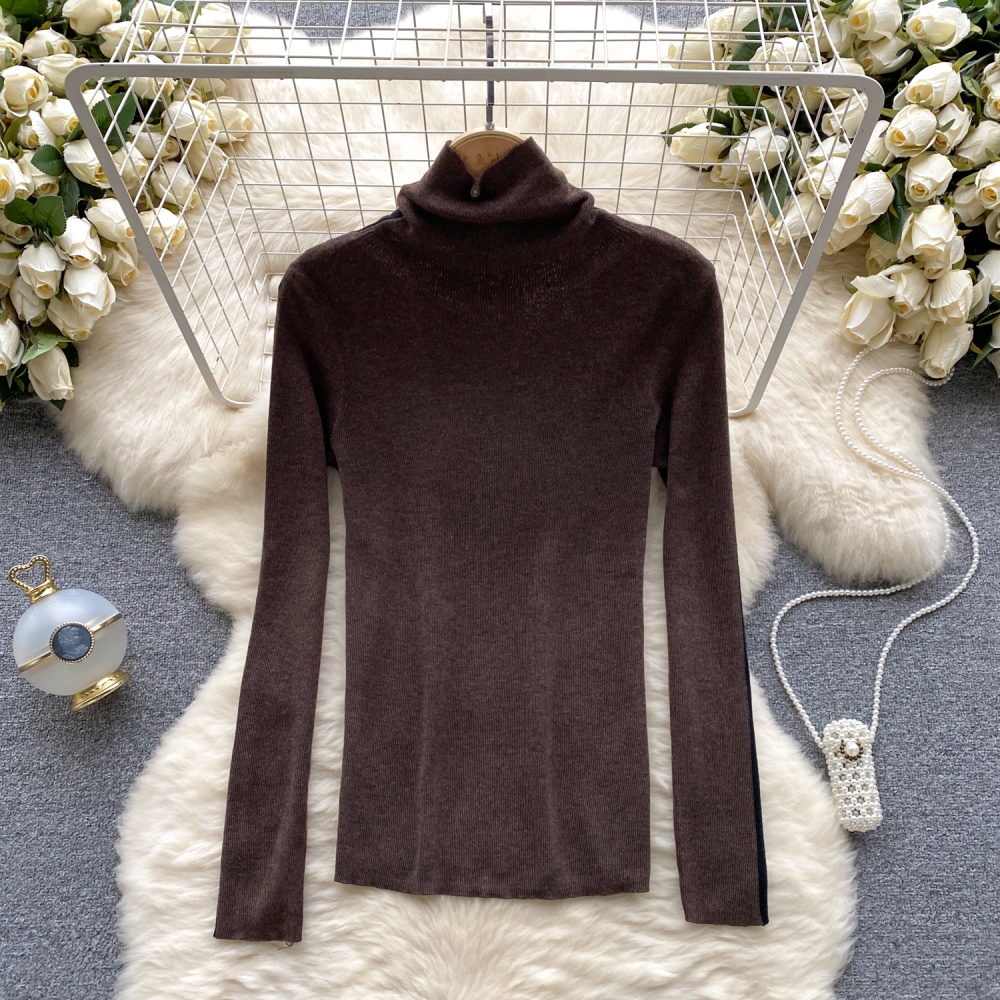 Lazy simple tops half high collar sweater