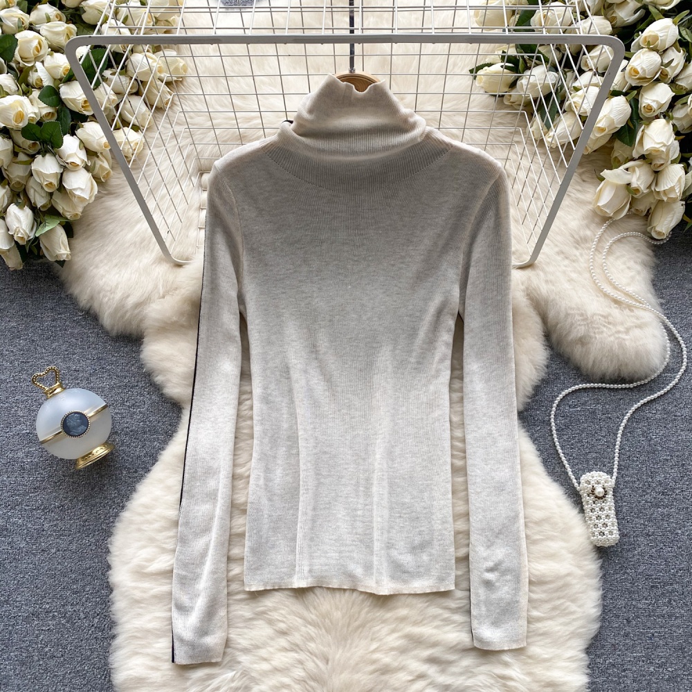 Lazy simple tops half high collar sweater