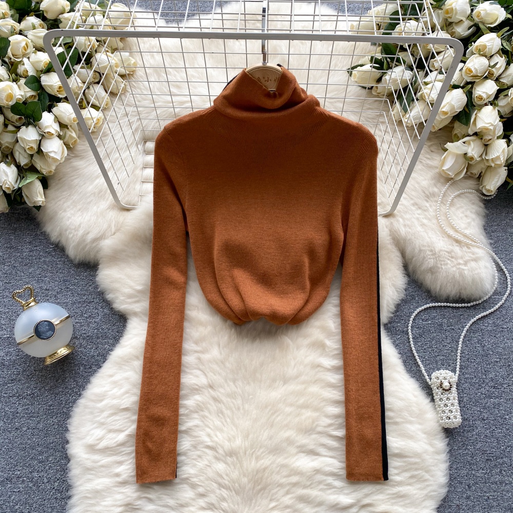 Lazy simple tops half high collar sweater