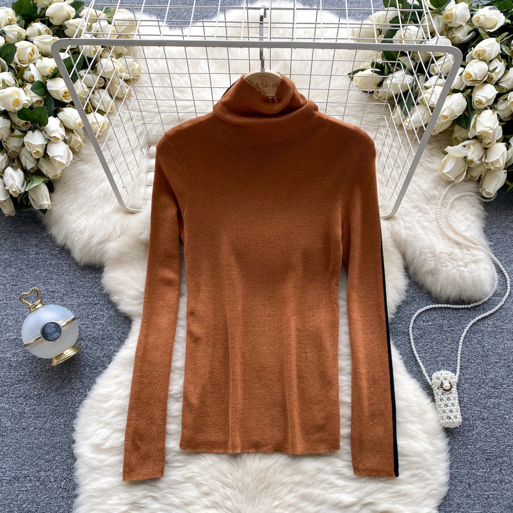 Lazy simple tops half high collar sweater