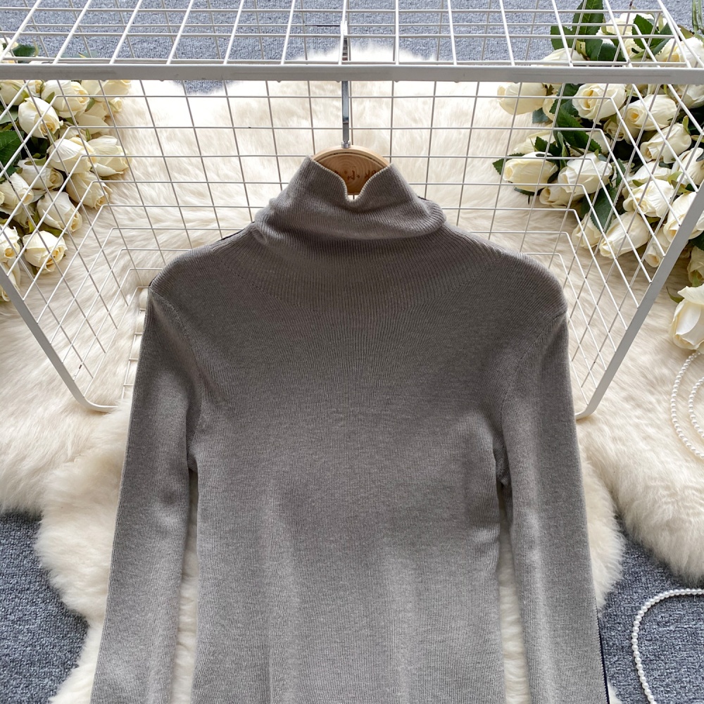 Lazy simple tops half high collar sweater