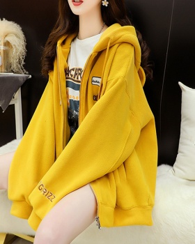 Embroidery autumn and winter hoodie lovely coat for women