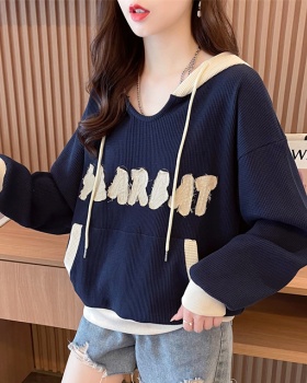 Long sleeve hooded hoodie embroidery coat for women