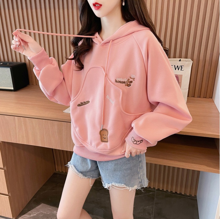Cotton autumn tops loose hoodie